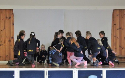 Dance practice kneeling down