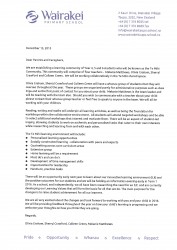 Te Mihi 2016 letter to parents