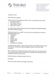Te Huka 2016 letter to parents
